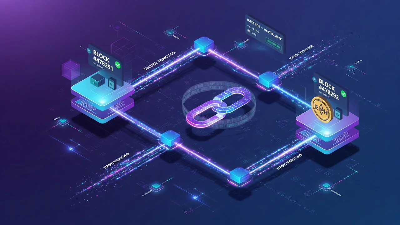 Représentation graphique d'une transaction blockchain