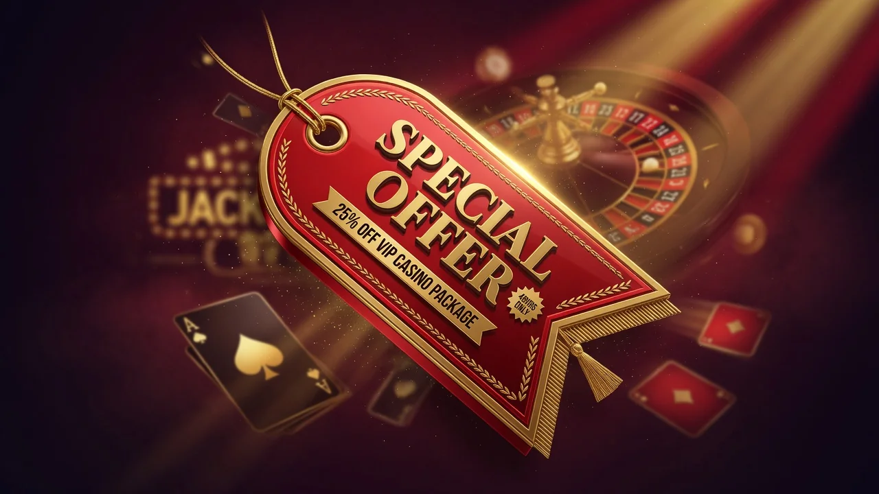 Étiquette d'offre spéciale live casino