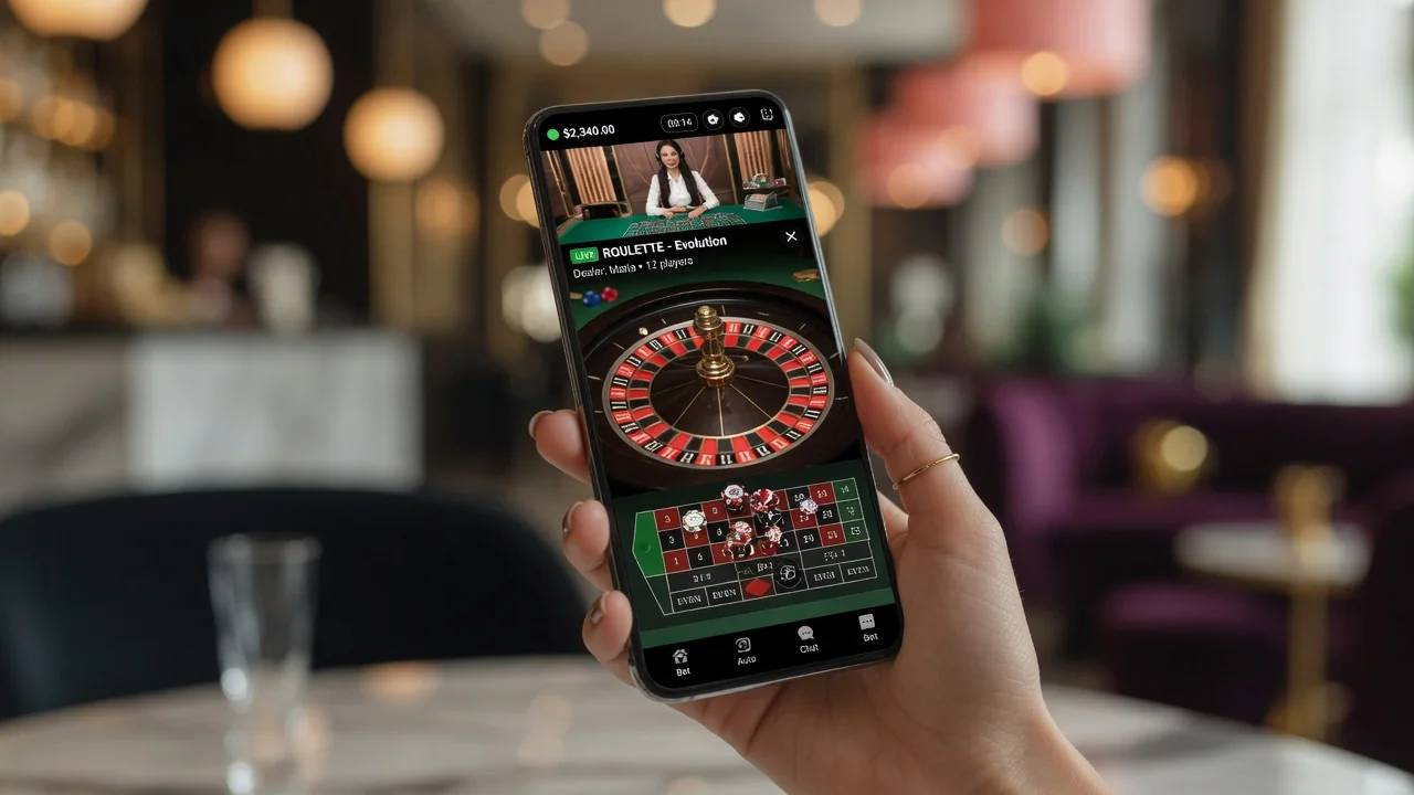 Terminal mobile et interface live casino