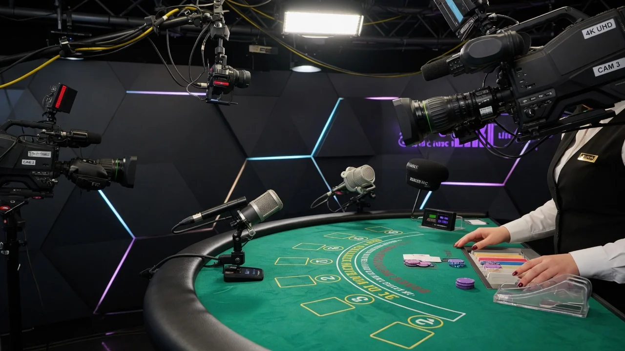 Studio professionnel de croupier en direct