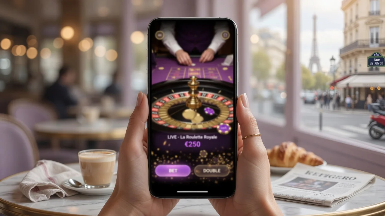 Session de casino live sur smartphone en environnement mobile