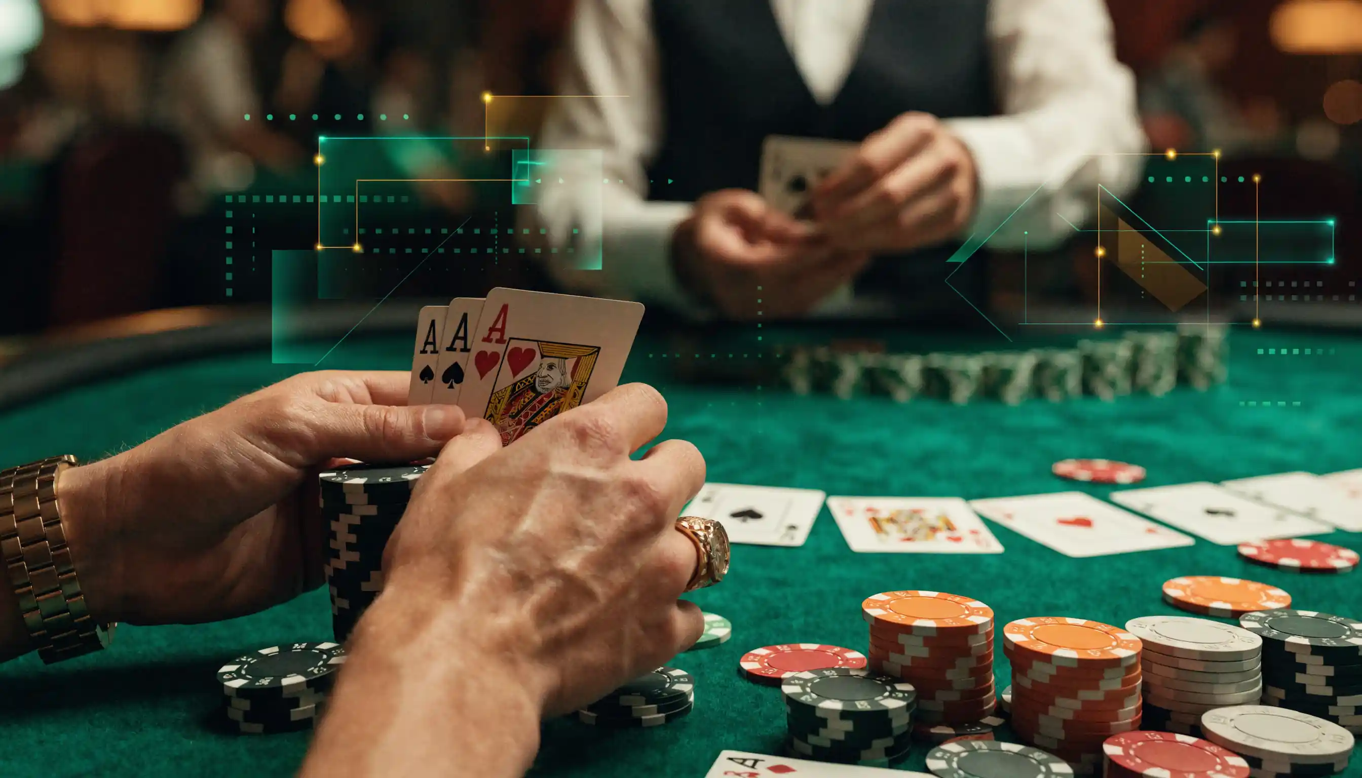 Table de blackjack live avec statistiques