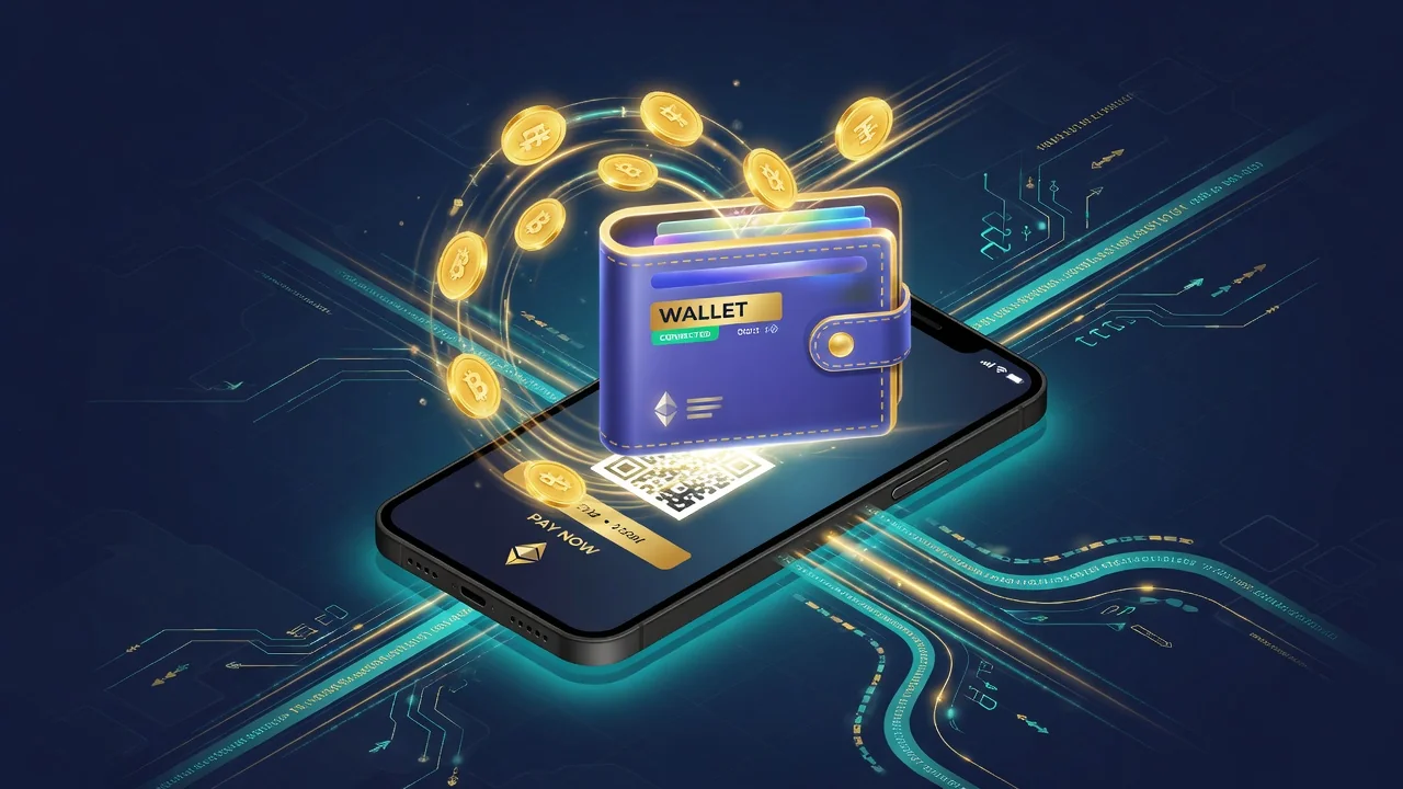 Portefeuille numérique affichant une transaction crypto