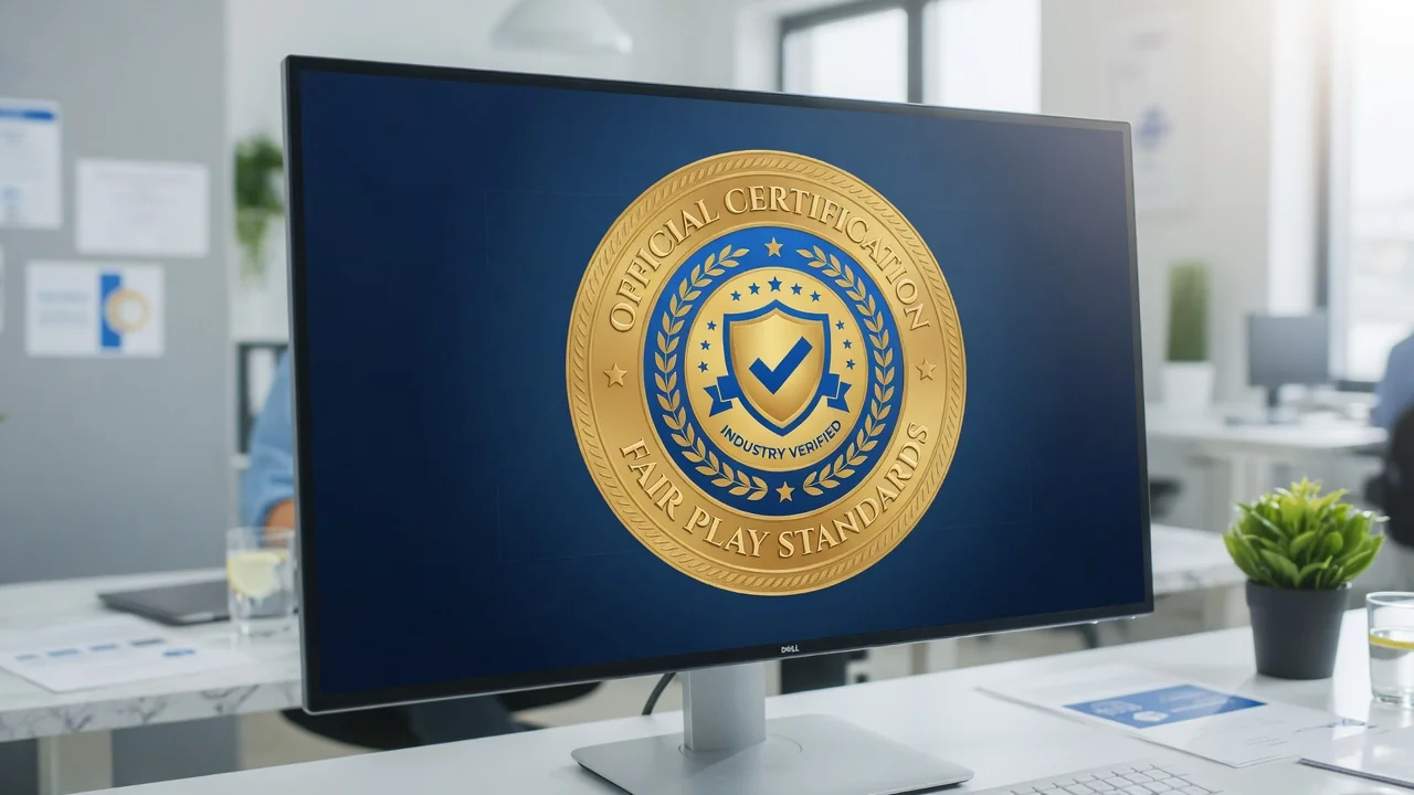 Certificat de fair play affiché sur un moniteur